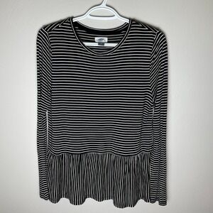 Black and White Old Navy Striped Top Petite Small